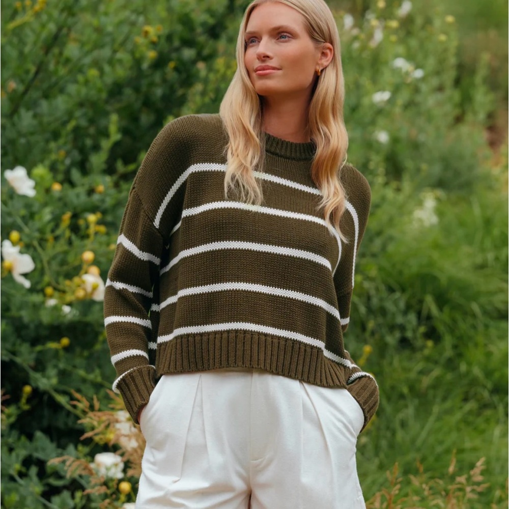 Jenni Kayne Striped Chloe Crewneck Sweater size xs